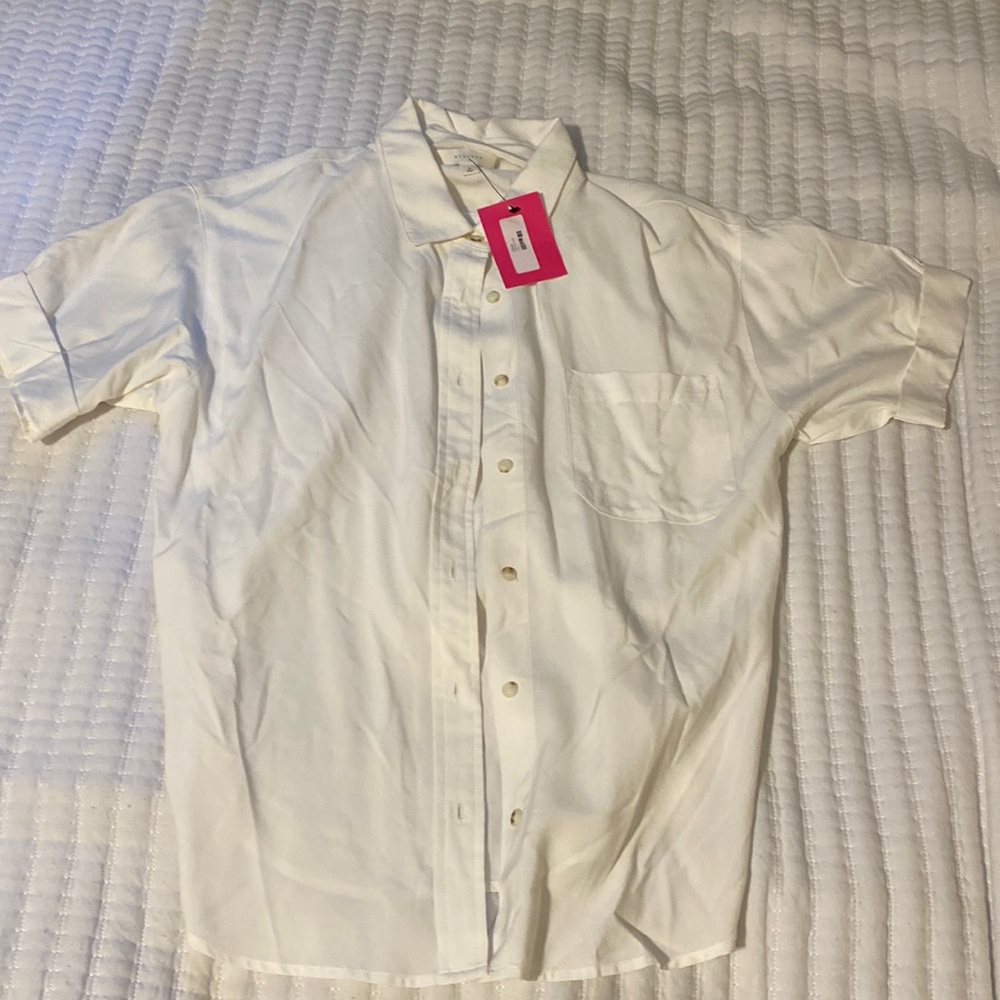 all : row cream button down. Size S.